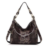 REALER brand women handbag genuine leather tote bag female classic serpentine prints shoulder bags ladies handbags messenger bag