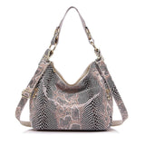 REALER brand women handbag genuine leather tote bag female classic serpentine prints shoulder bags ladies handbags messenger bag