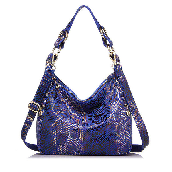 REALER brand women handbag genuine leather tote bag female classic serpentine prints shoulder bags ladies handbags messenger bag