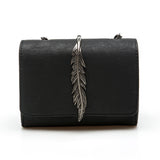 Herald Fashion Leaves Decorated Mini Flap Bag Suede PU Leather Small Women Shoulder Bag Chain Messenger Bag Autumn New Arrival