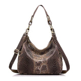 REALER brand women handbag genuine leather tote bag female classic serpentine prints shoulder bags ladies handbags messenger bag